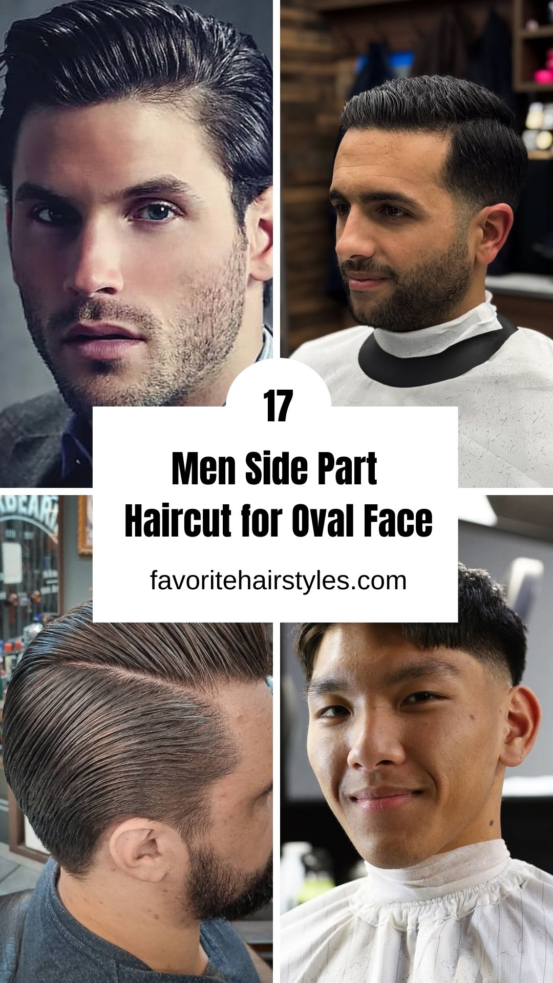 Men Side Part Haircut for Oval Face