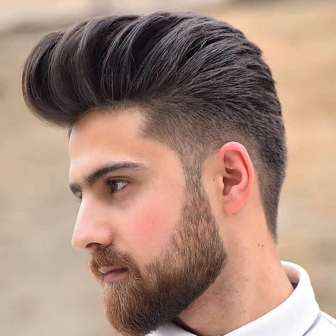 Men Pompadour Haircut for Oval Face