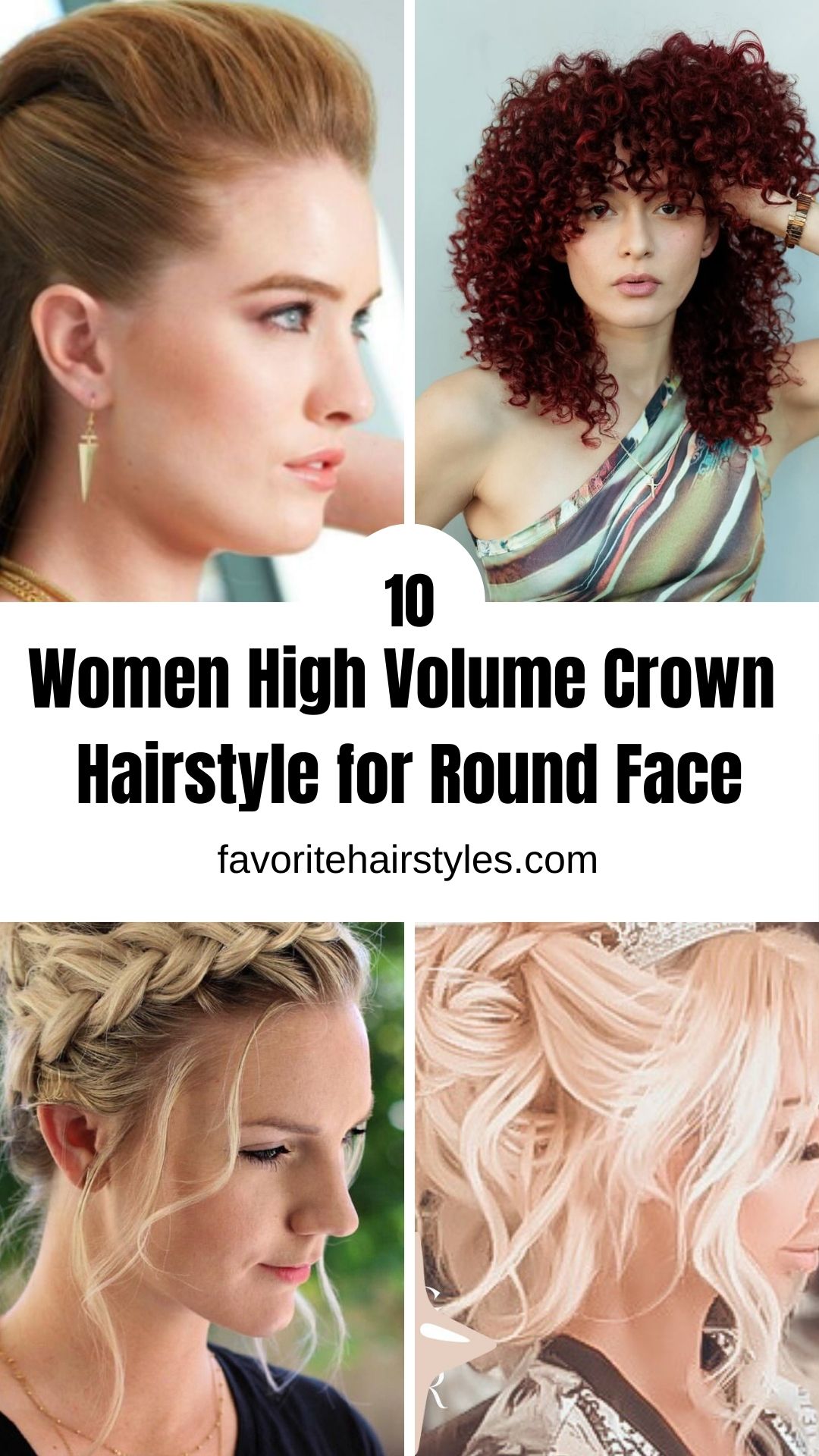 Women High Volume Crown Hairstyle for Round Face