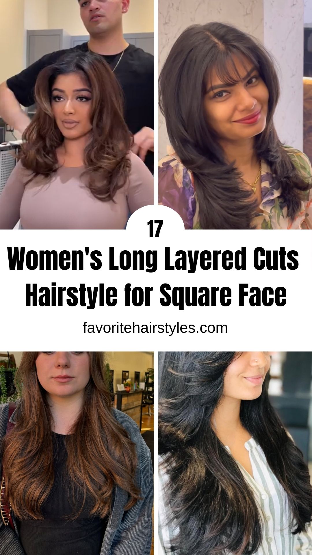 Women's Long Layered Cuts Hairstyle for Square Face