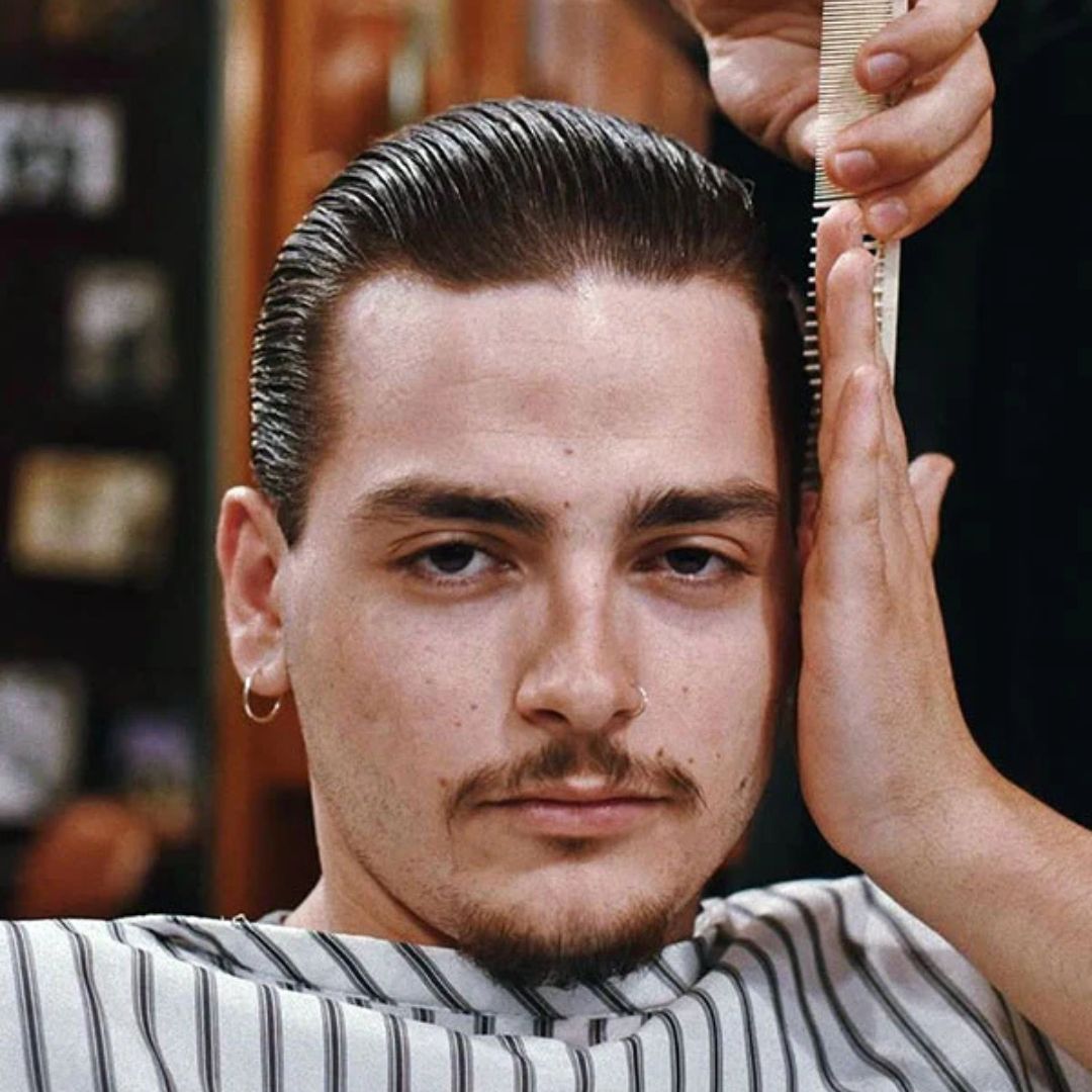 Men Slick Back Hairstyle for Wide Square Face