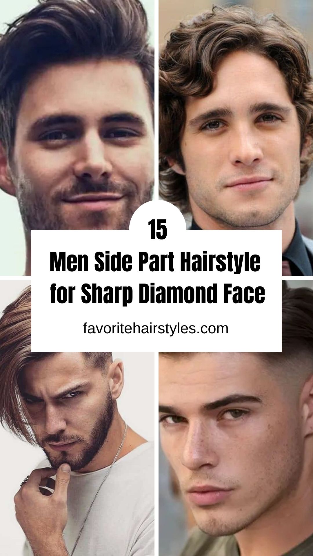 Men Side Part Hairstyle for Sharp Diamond Face