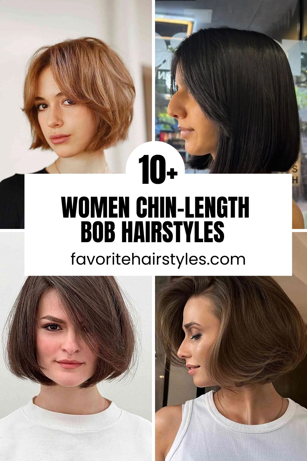 Women Chin-Length Bob Hairstyles for Heart-Shaped Faces