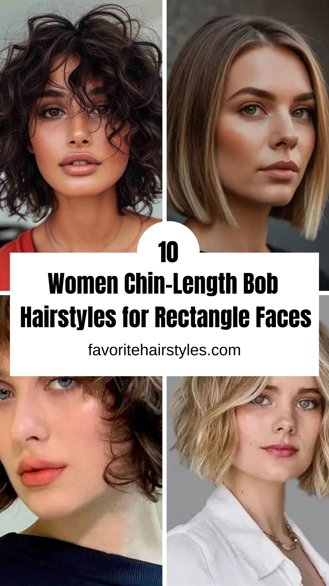 Women Chin-Length Bob Hairstyles for Rectangle Face