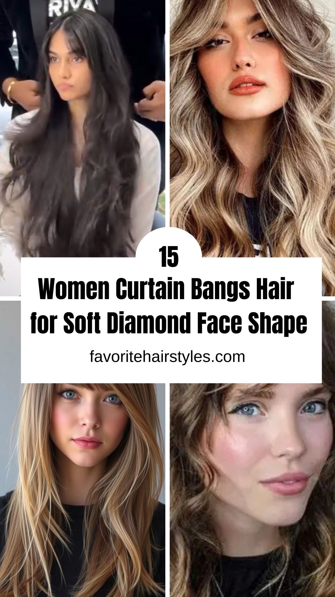 Women Curtain Bangs Hair for Soft Diamond Face