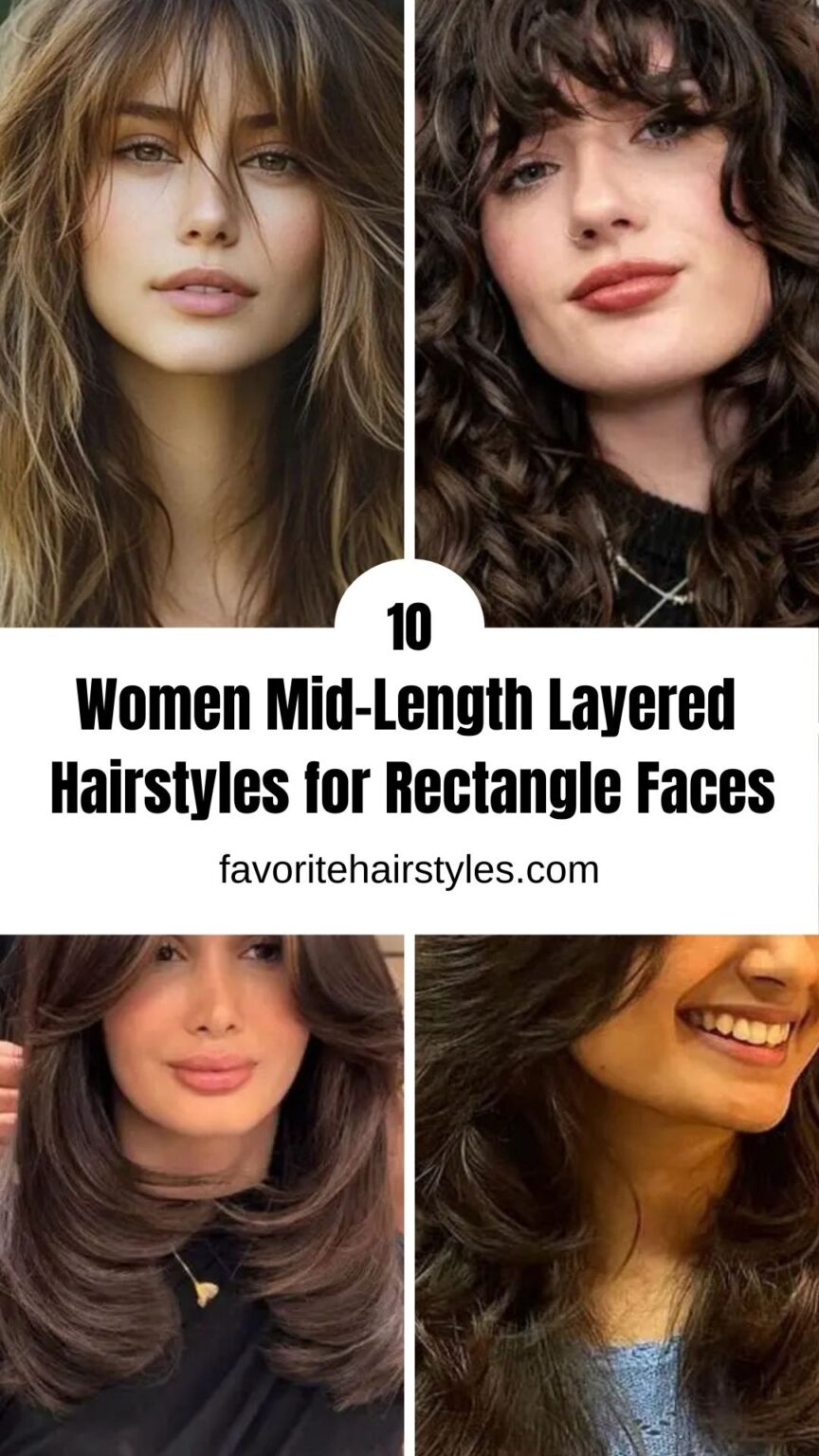 Women Mid-Length Layered Hairstyles for Rectangle Face Tips