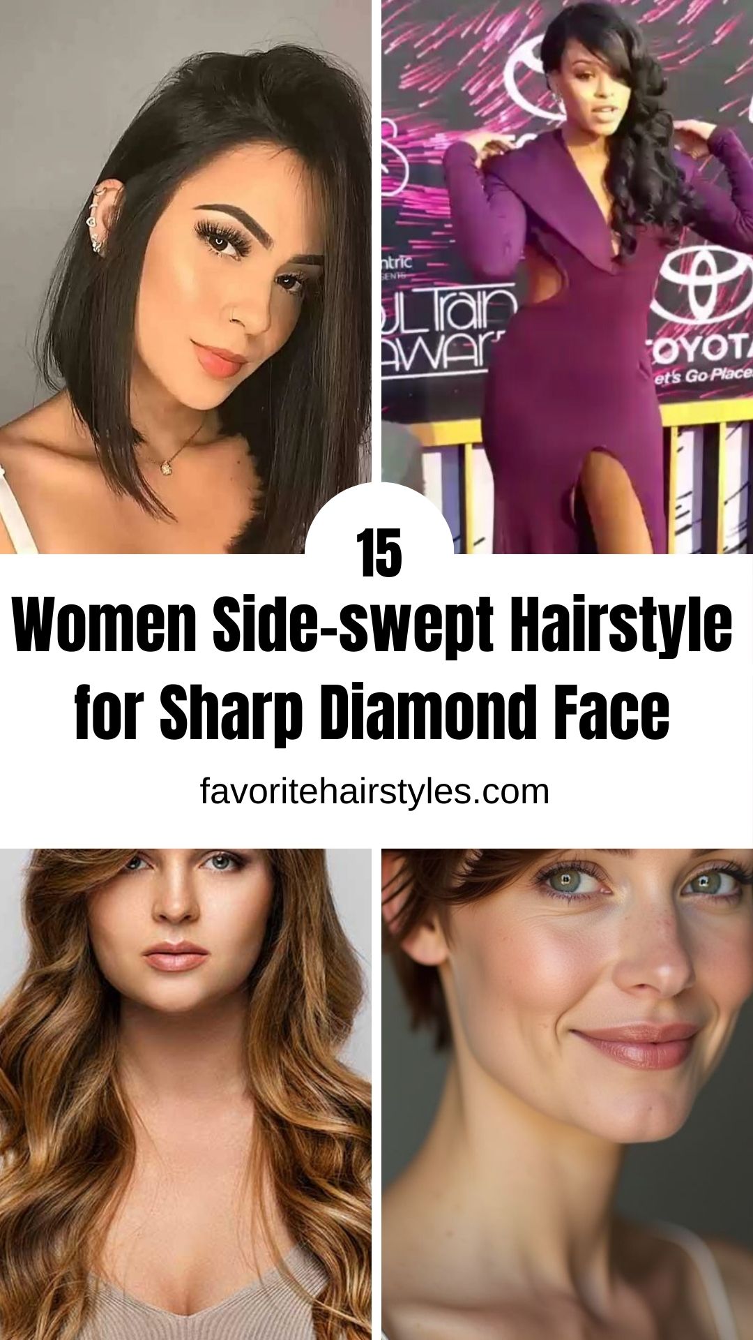 Women Side-swept Hairstyle for Sharp Diamond Face