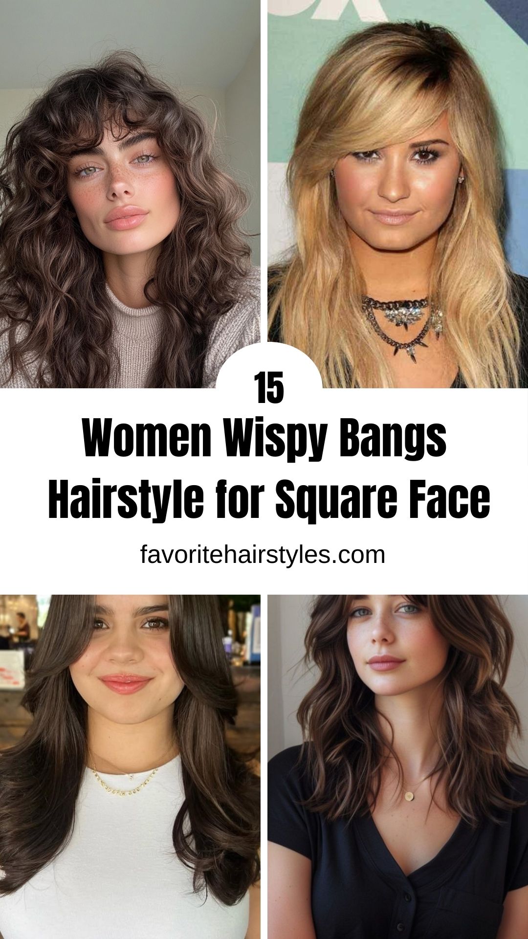 Women Wispy Bangs Hairstyle for Square Face