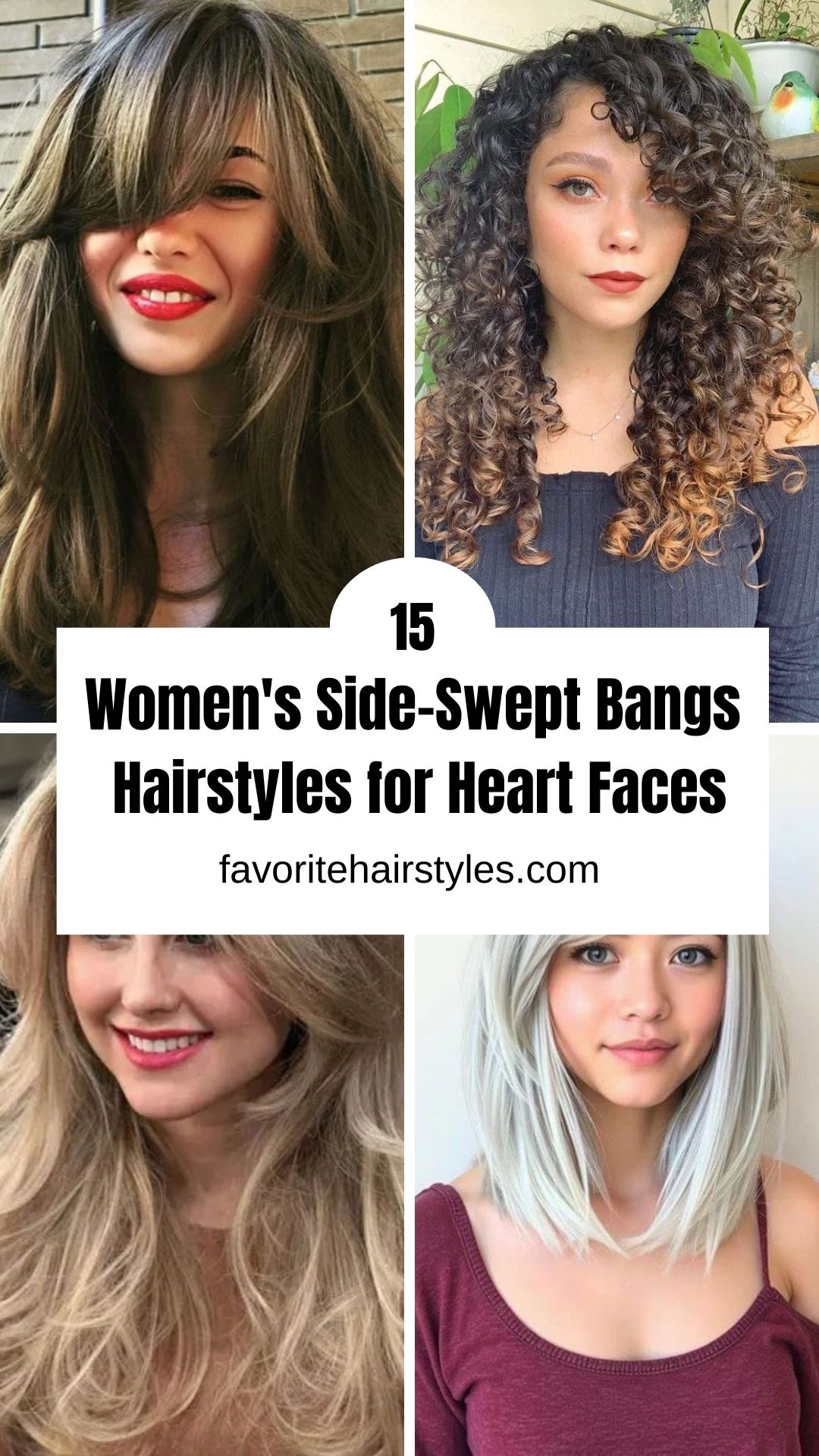 Women's Side-Swept Bangs Hairstyles for Heart Face